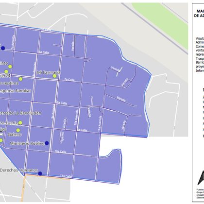 Mapa de Equipamientos Urbanos Administración Pública, Abasto y Trasporte
